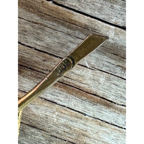 Vintage Gold Tone 800 Silver Flower Brooch Pin with Intricate Filigree Design - Picture 7 of 7